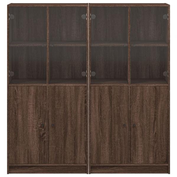 Bücherschrank mit Türen Braun Eichen-Optik 136x37x142 cm