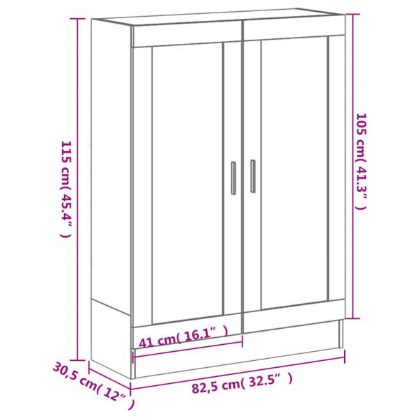 Bücherschrank Grau Sonoma 82,5x30,5x115 cm Holzwerkstoff