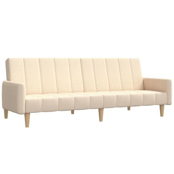 Schlafsofa 2-Sitzer Creme Stoff