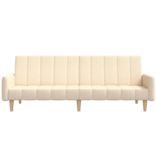 Schlafsofa 2-Sitzer Creme Stoff