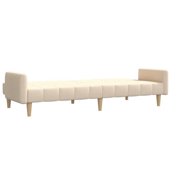 Schlafsofa 2-Sitzer Creme Stoff