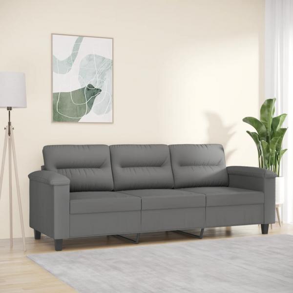 ARDEBO.de - 3-Sitzer-Sofa Dunkelgrau 180 cm Mikrofasergewebe