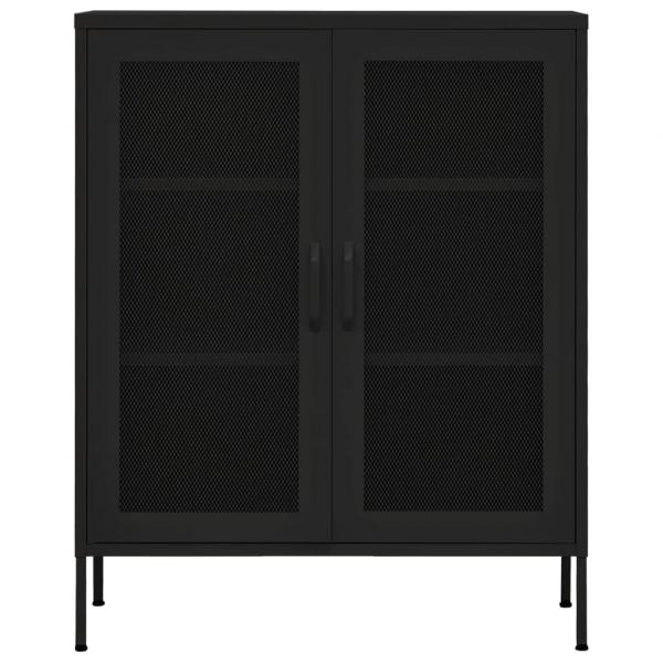 Lagerschrank Schwarz 80x35x101,5 cm Stahl    