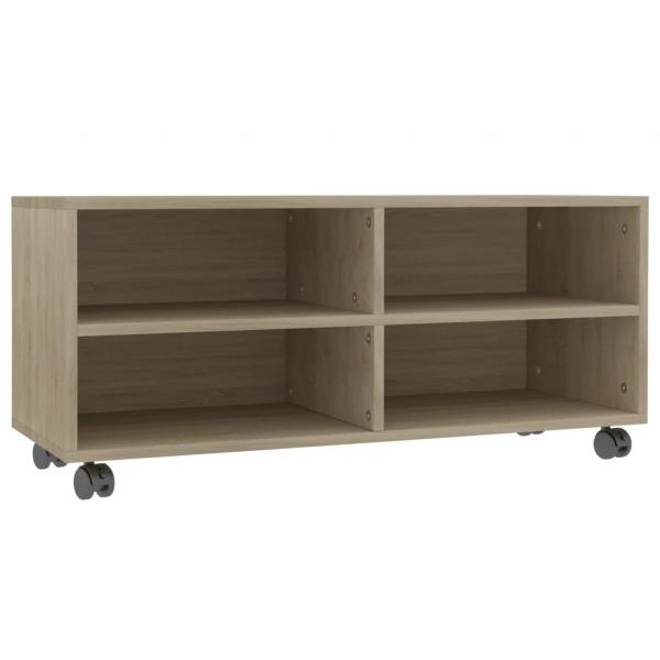 TV-Schrank mit Rollen Sonoma-Eiche 90x35x35 cm Holzwerkstoff