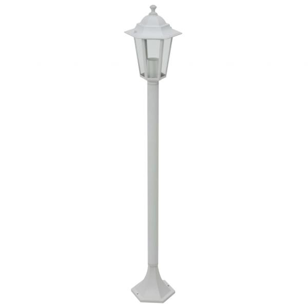 Garten-Pollerleuchte 6 Stk. E27 110 cm Aluminium Weiß 