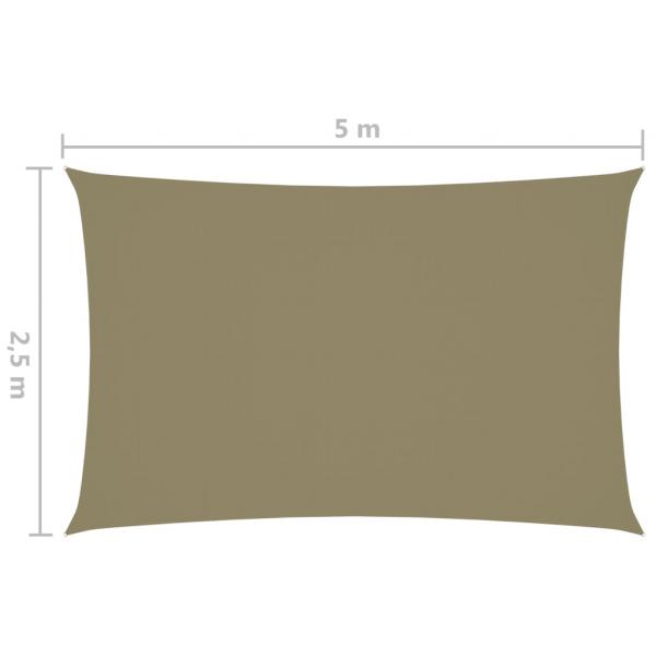 Sonnensegel Oxford-Gewebe Rechteckig 2,5x5 m Beige