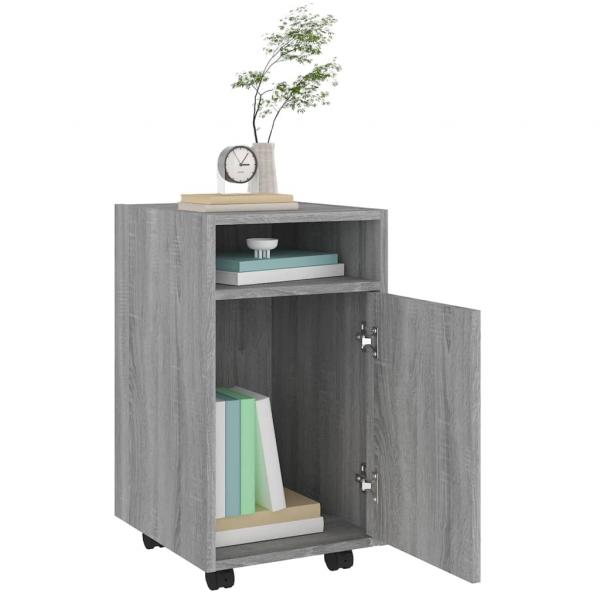 Beistellschrank mit Rollen Grau Sonoma 33x38x60cm Holzwerkstoff