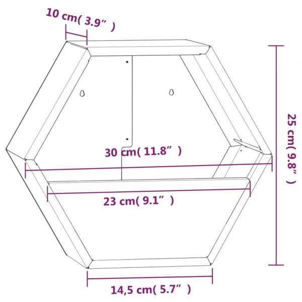 Wand-Pflanzkübel 2 Stk. Rostig Cortenstahl 30x10x25 cm