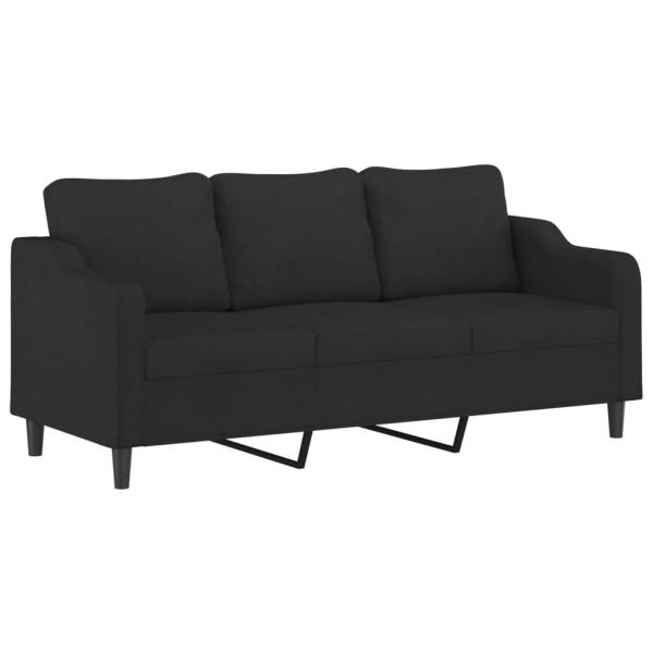 3-Sitzer-Sofa Schwarz 180 cm Stoff