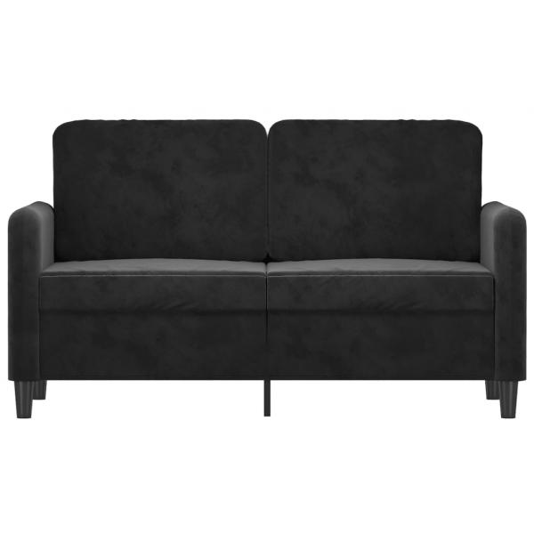 2-Sitzer-Sofa Schwarz 120 cm Samt