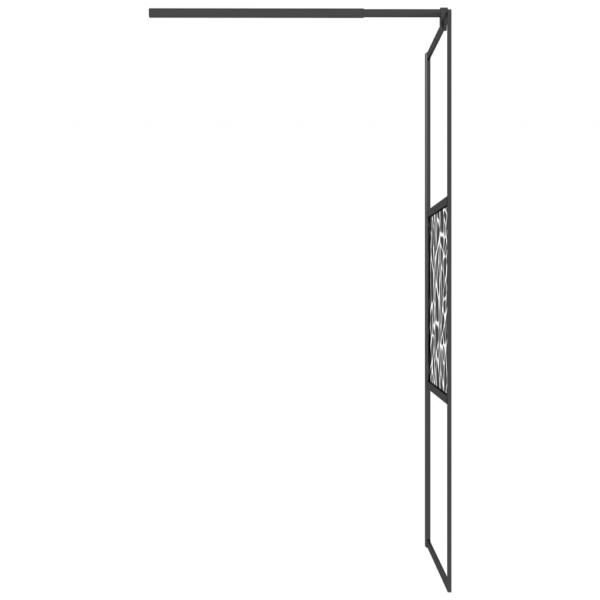 Duschwand für Walk-In Dusche 80x195 cm ESG Steindesign Schwarz