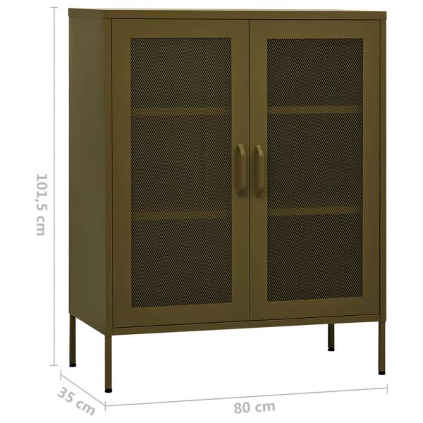 Lagerschrank Olivgrün 80x35x101,5 cm Stahl    