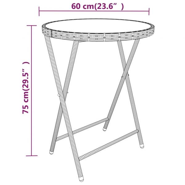 5-tlg. Garten-Bistro-Set Poly Rattan und Hartglas Grau 