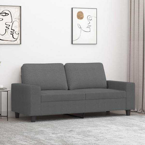 ARDEBO.de - 2-Sitzer-Sofa Dunkelgrau 140 cm Stoff