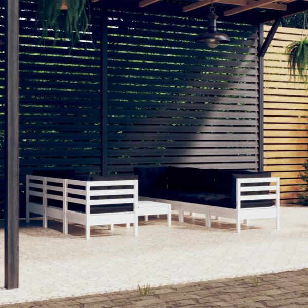 ARDEBO.de - 8-tlg. Garten-Lounge-Set mit Kissen Kiefer Massivholz