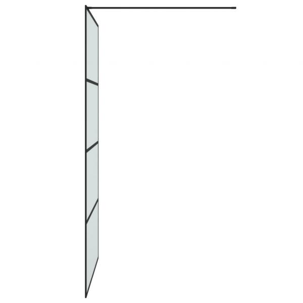 Duschwand für Begehbare Dusche Schwarz 115x195 cm Matt ESG-Glas