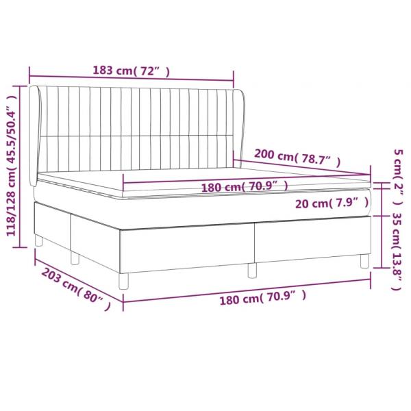 Boxspringbett mit Matratze Creme 180x200 cm Stoff