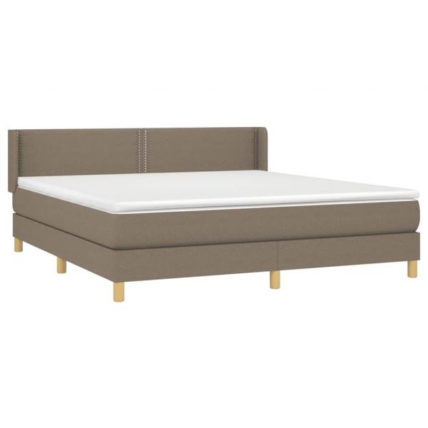 Boxspringbett mit Matratze Taupe 180x200 cm Stoff