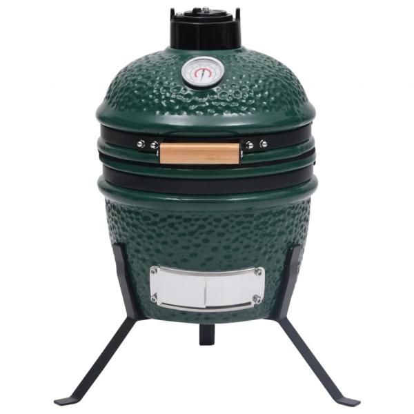 2-in-1 Kamado-Grill Smoker Keramik 56 cm Grün