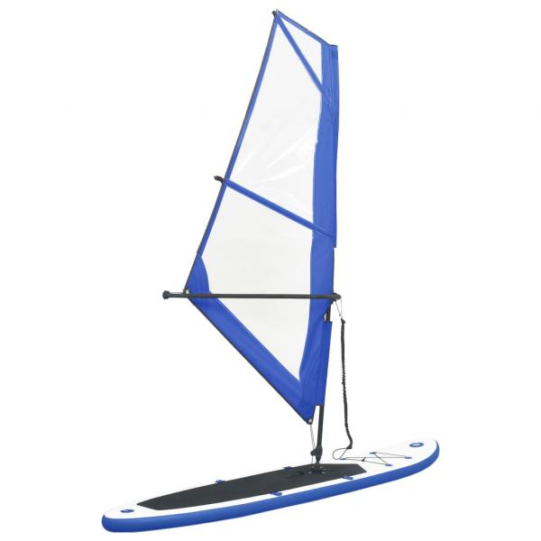 ARDEBO.de - Aufblasbares SUP-Board mit Segel Set Blau und Weiß