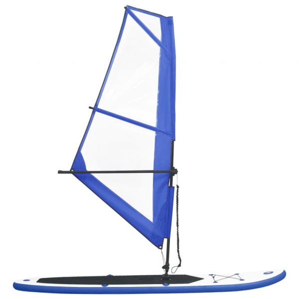 Aufblasbares SUP-Board mit Segel Set Blau und Weiß