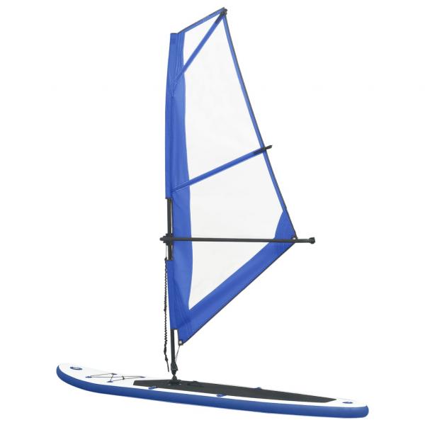 Aufblasbares SUP-Board mit Segel Set Blau und Weiß