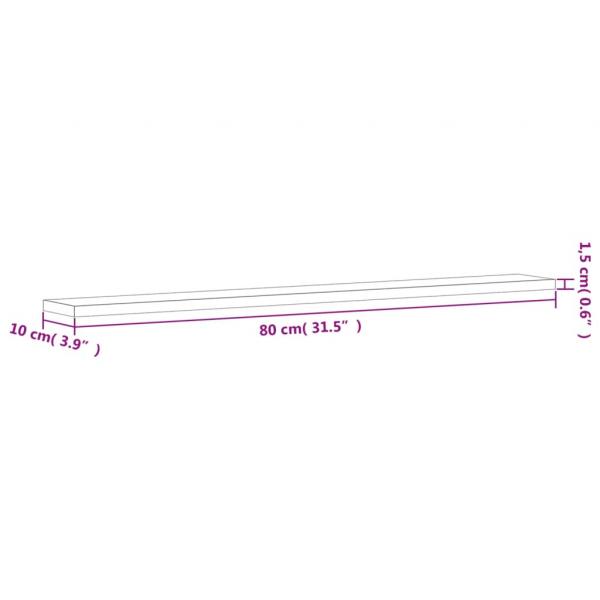 Wandregale 4 Stk. Grau Sonoma 80x10x1,5 cm Holzwerkstoff