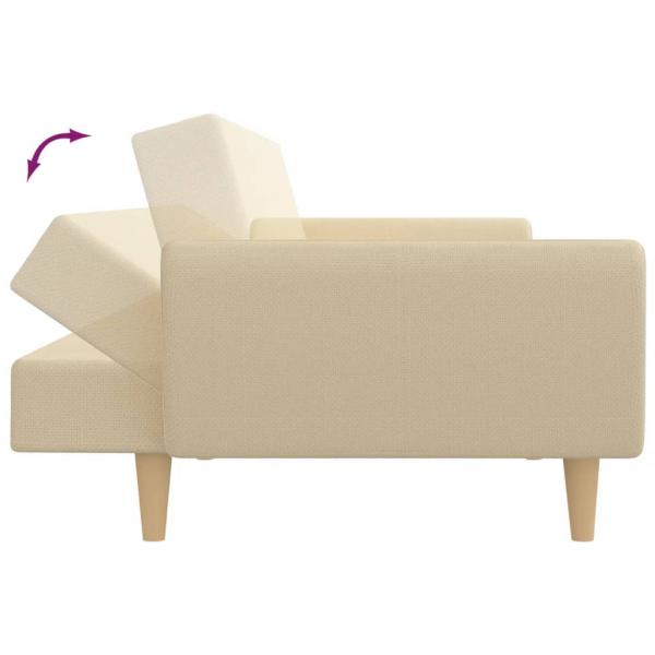 Schlafsofa 2-Sitzer Creme Stoff