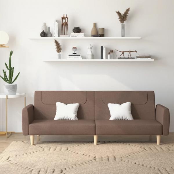 ARDEBO.de - Schlafsofa 2-Sitzer Taupe Stoff