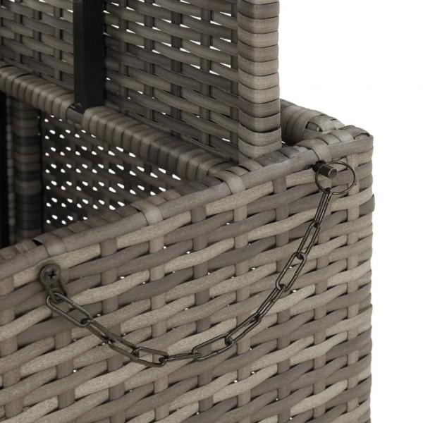 Gartentisch Grau 110x110x71 cm Poly Rattan und Akazienholz