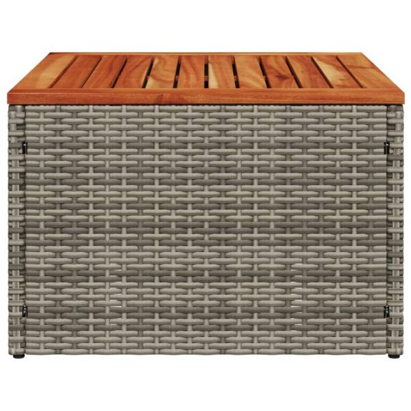 Gartentisch Grau 55x55x37 cm Poly Rattan und Akazienholz