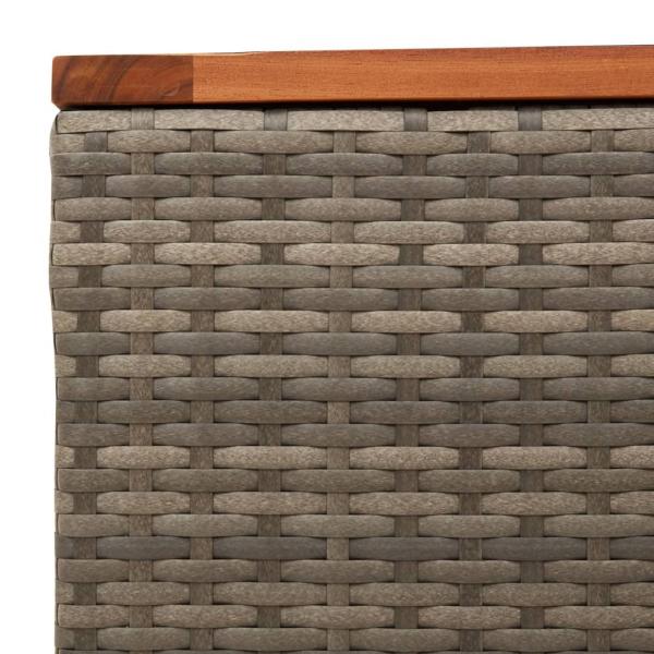 Gartentisch Grau 55x55x37 cm Poly Rattan und Akazienholz