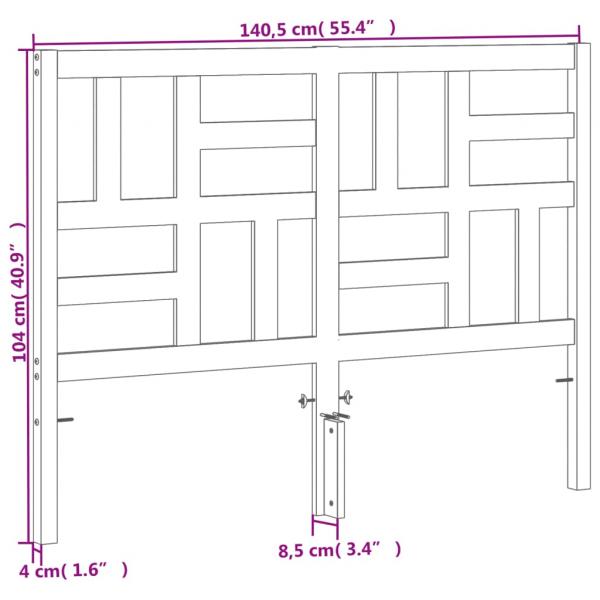 Kopfteil Wachsbraun 135 cm Massivholz Kiefer