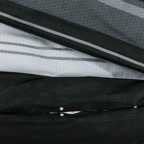 Bettwäsche-Set Schwarz und Weiß 155x220 cm Baumwolle