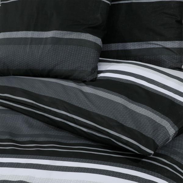 Bettwäsche-Set Schwarz und Weiß 155x220 cm Baumwolle