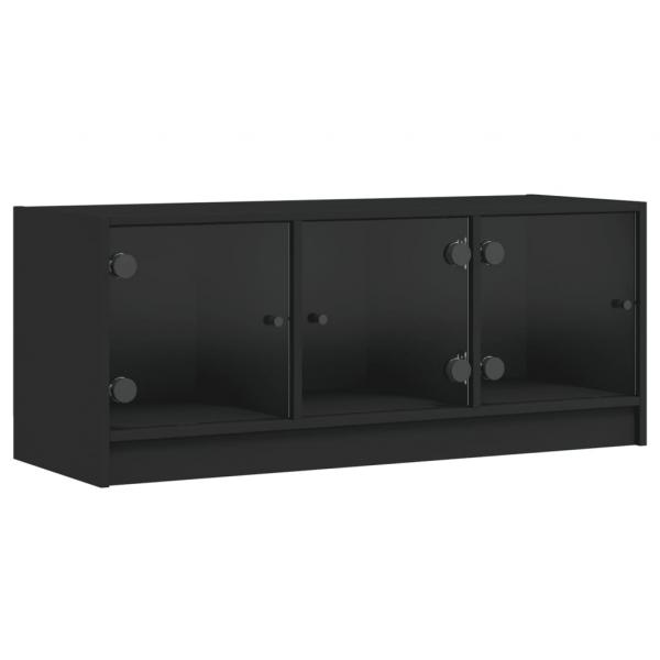 TV-Schrank mit Glastüren Schwarz 102x37x42 cm