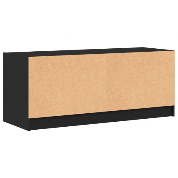 TV-Schrank mit Glastüren Schwarz 102x37x42 cm