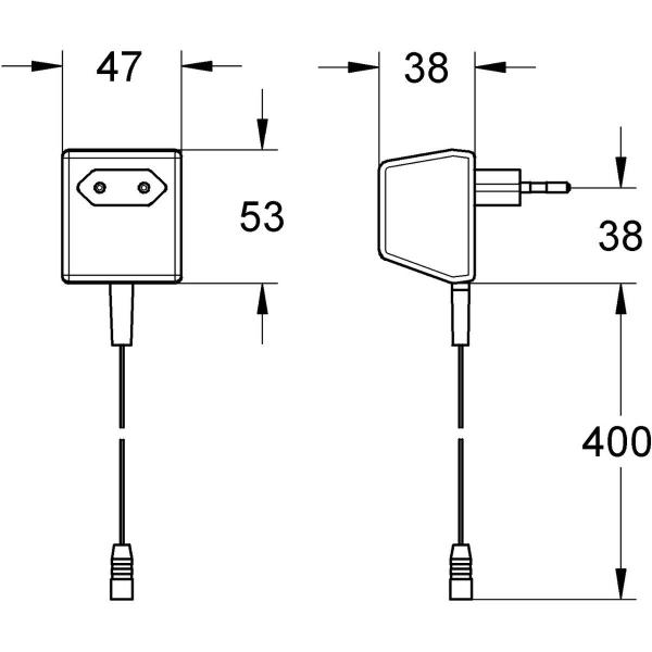 GROHE Steckertrafo 43016, 230 V AC / 12 V AC 50 Hz (43016000)