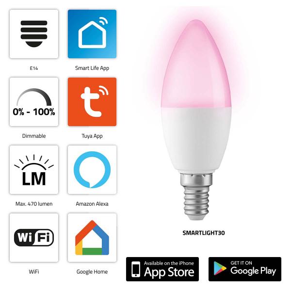 ARDEBO.de - SMARTLIGHT30 Smarte LED-Farblampe mit Wi-Fi