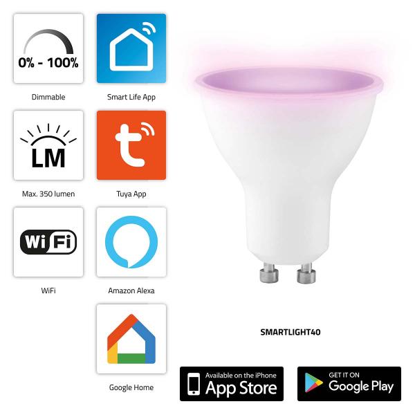 ARDEBO.de - SMARTLIGHT40 Smarte LED-Farblampe mit Wi-Fi