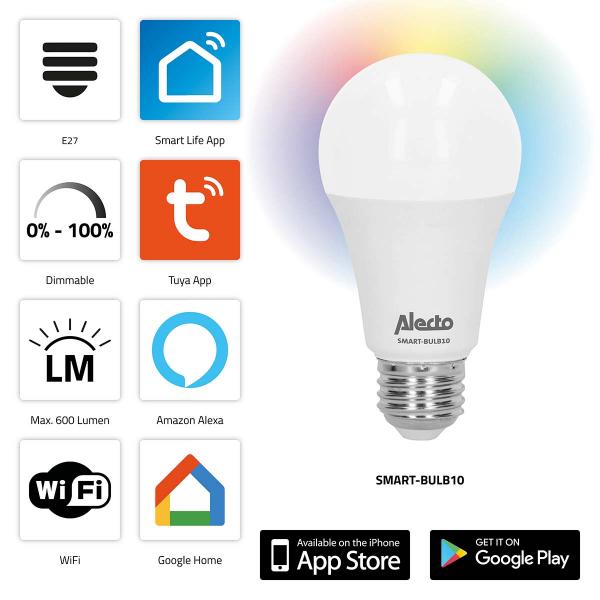 ARDEBO.de - SMART-BULB10 Smarte LED-Farblampe mit Wi-Fi