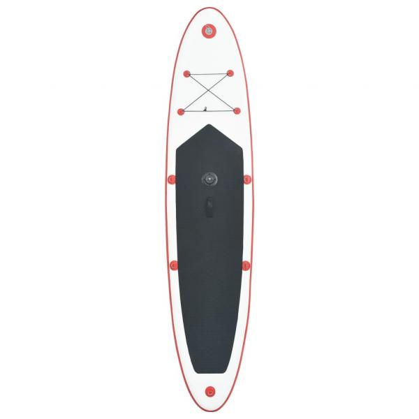 Aufblasbares SUP-Board mit Segel Set Rot und Weiß
