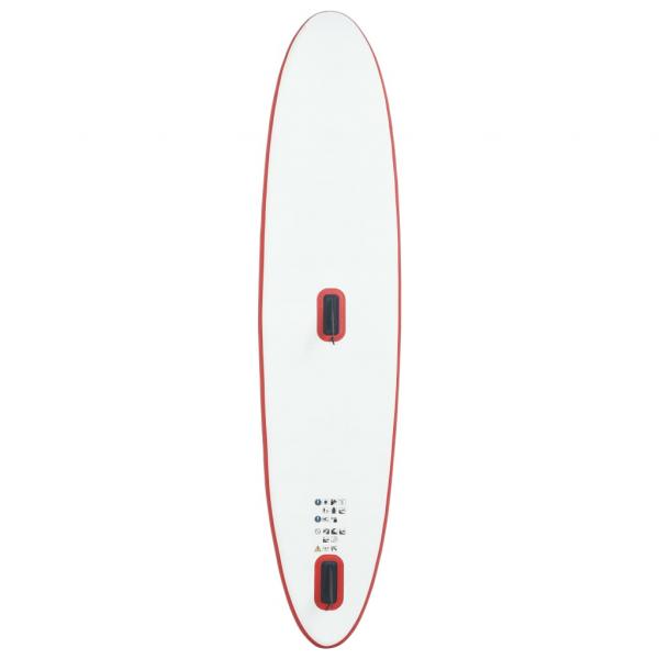 Aufblasbares SUP-Board mit Segel Set Rot und Weiß