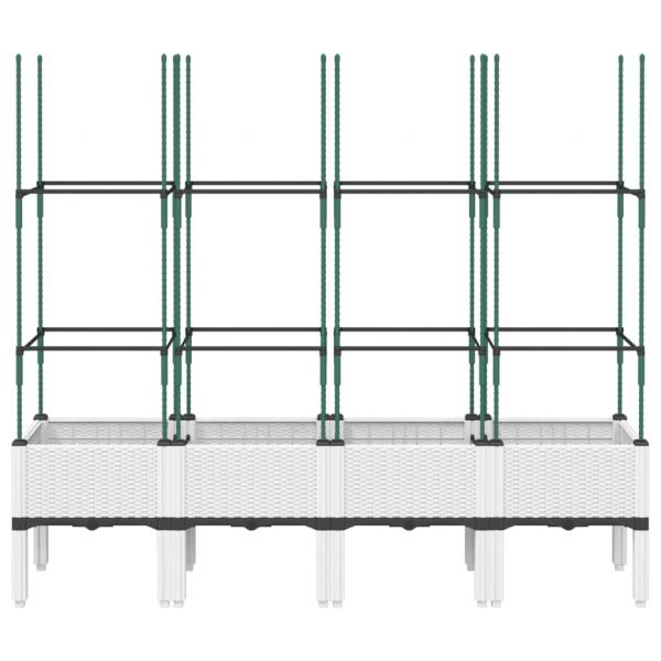 Pflanzkübel mit Rankgitter Weiß 160x40x142,5 cm PP