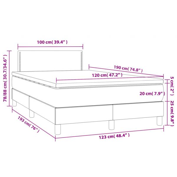 Boxspringbett mit Matratze Hellgrau 120x190 cm Stoff