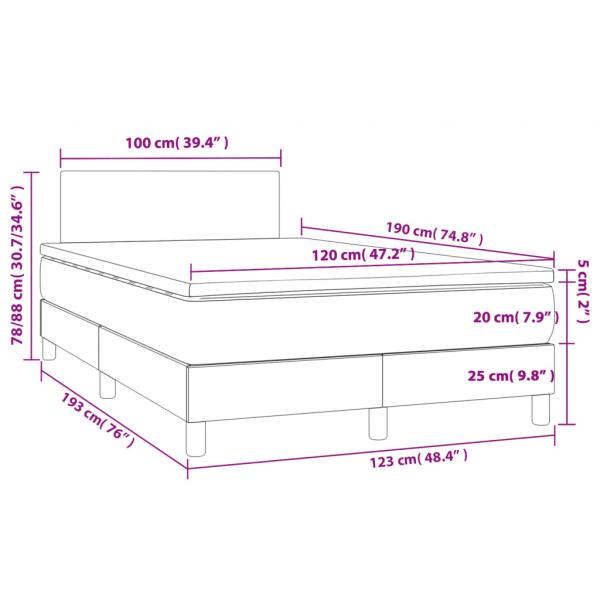 Boxspringbett mit Matratze Dunkelgrau 120x190 cm Stoff