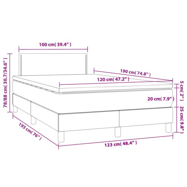 Boxspringbett mit Matratze Weiß 120x190 cm Kunstleder