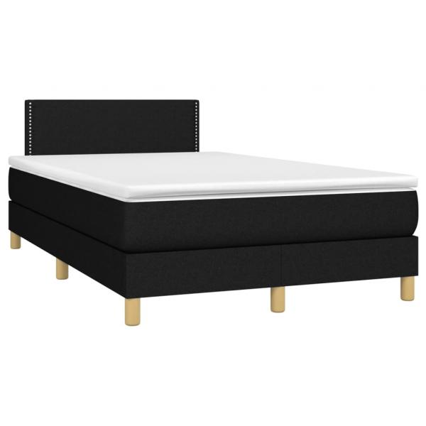 Boxspringbett mit Matratze Schwarz 120x190 cm Stoff