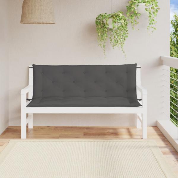 ARDEBO.de - Gartenbank-Auflagen 2 Stk. Anthrazit 150x50x7 cm Oxford-Gewebe