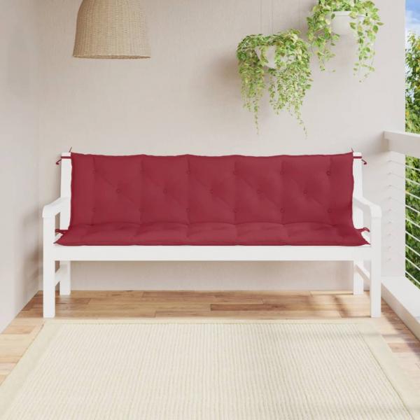 ARDEBO.de - Gartenbank-Auflagen 2 Stk. Weinrot 180x50x7 cm Oxford-Gewebe